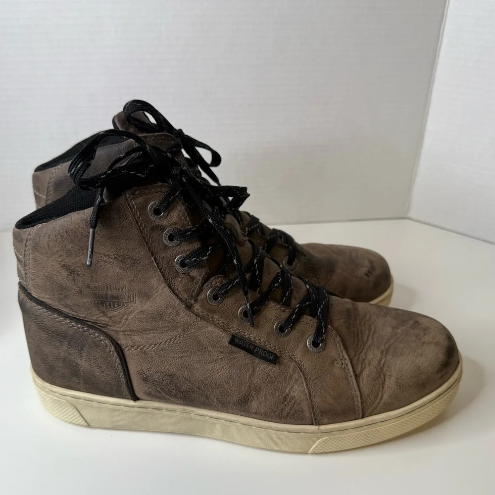 Harley-Davidson® Men's Midland Grey WP Motorcycle Boots D96166 High Top US 9M